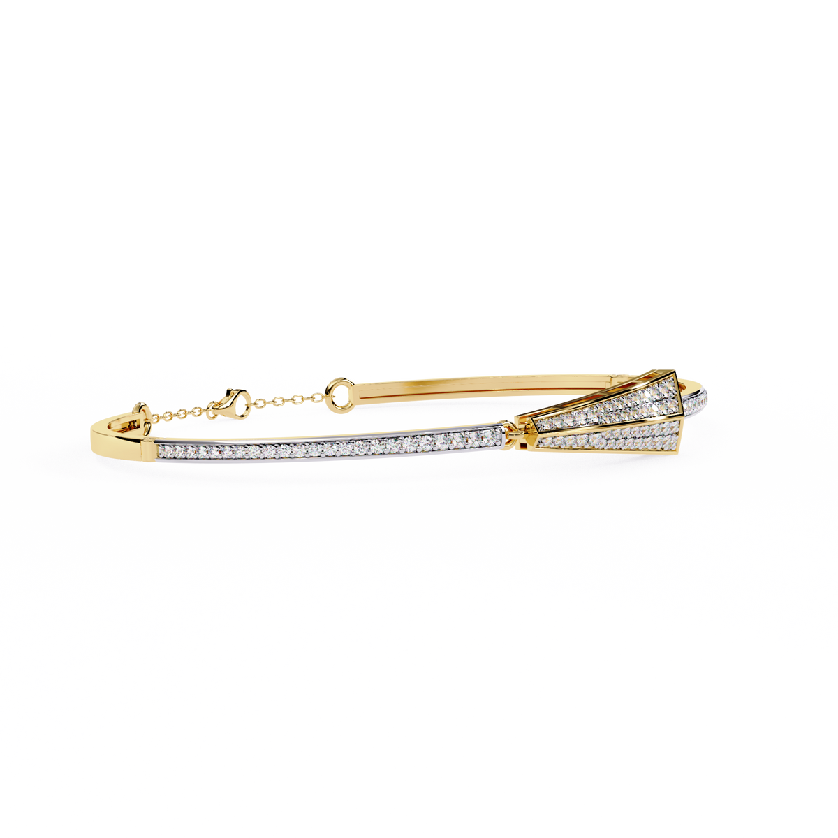 Reverra 14K Round Diamond Flexi Bangle, CTTW-0.55