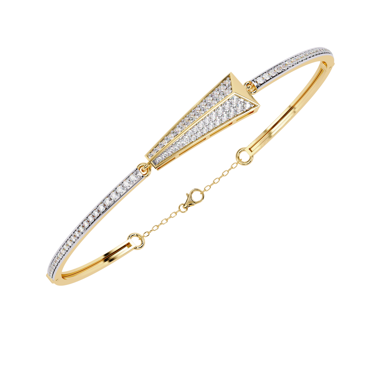 Reverra 14K Round Diamond Flexi Bangle, CTTW-0.55