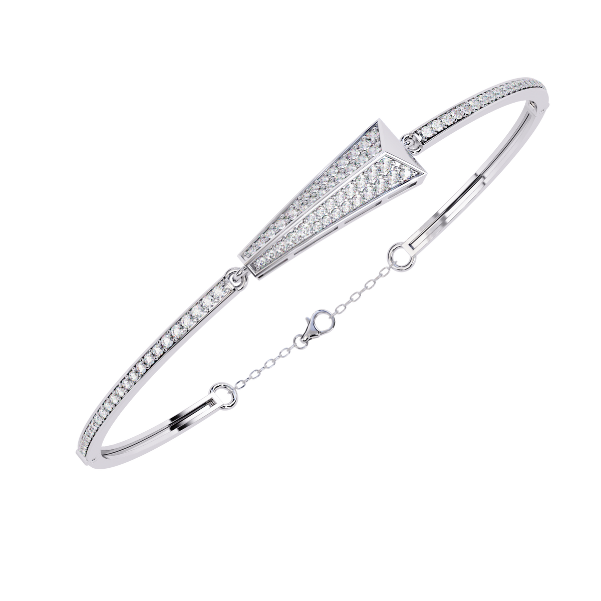 Reverra 14K Round Diamond Flexi Bangle, CTTW-0.55