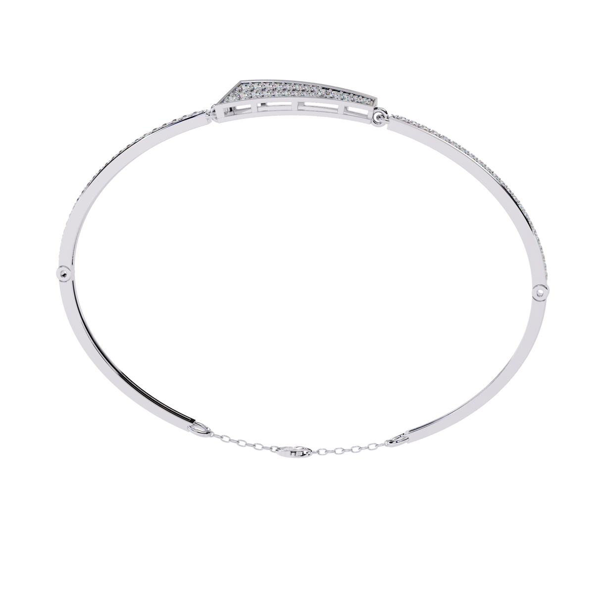 Reverra 14K Gold Round Lab Grown Diamond Flexi Bracelet for Women, CTTW-0.55