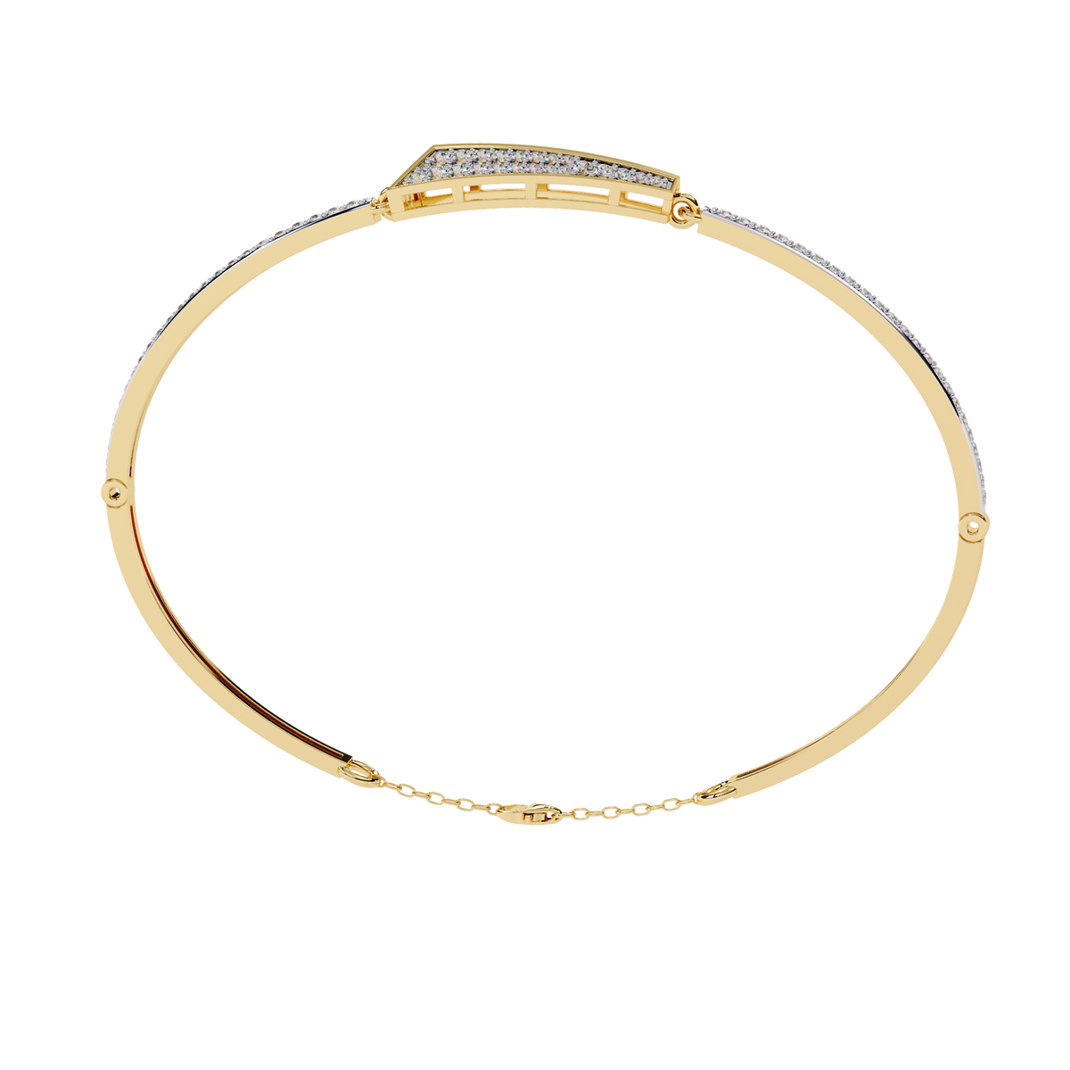 Reverra 14K Gold Round Lab Grown Diamond Flexi Bracelet for Women, CTTW-0.55