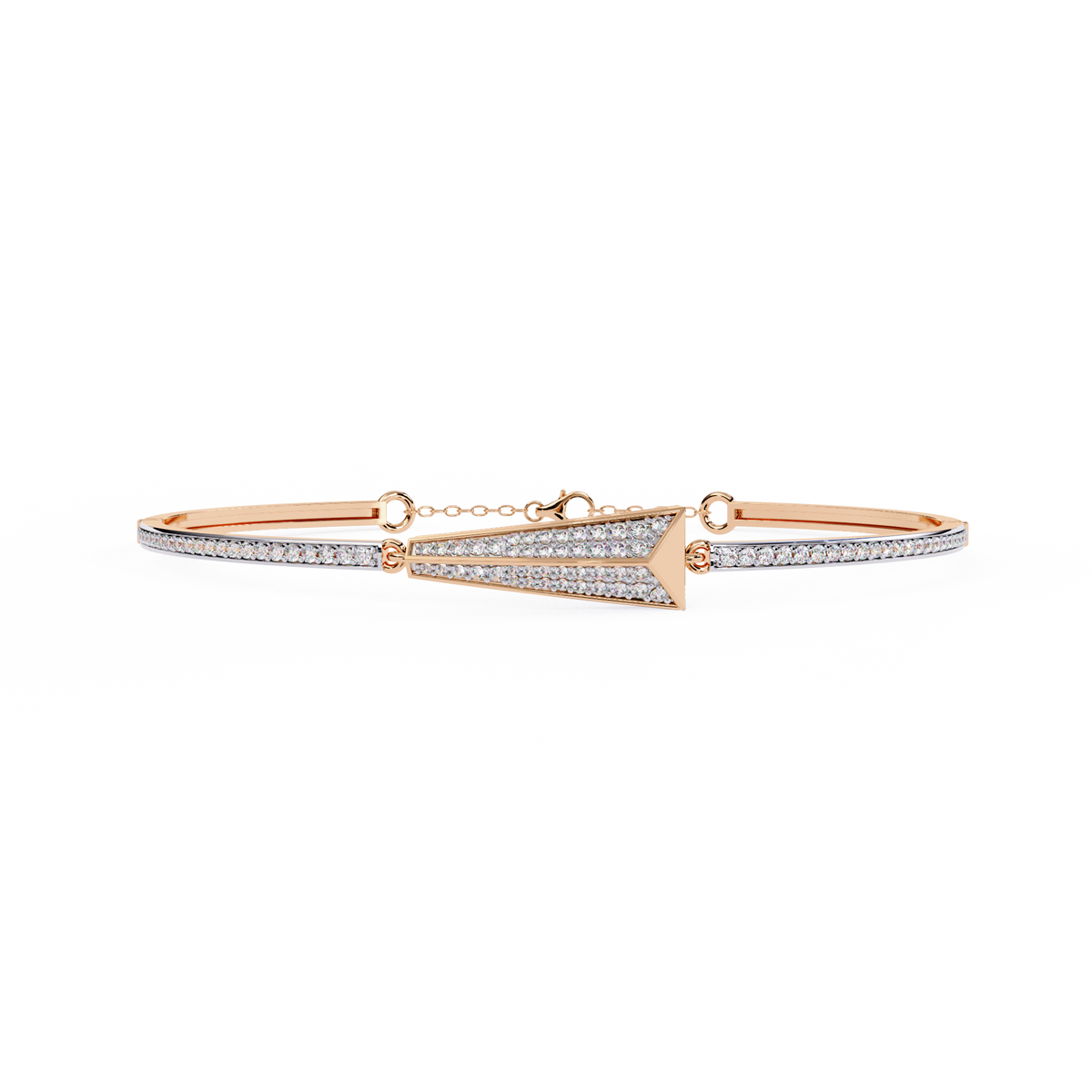 Reverra 14K Gold Round Lab Grown Diamond Flexi Bracelet for Women, CTTW-0.55