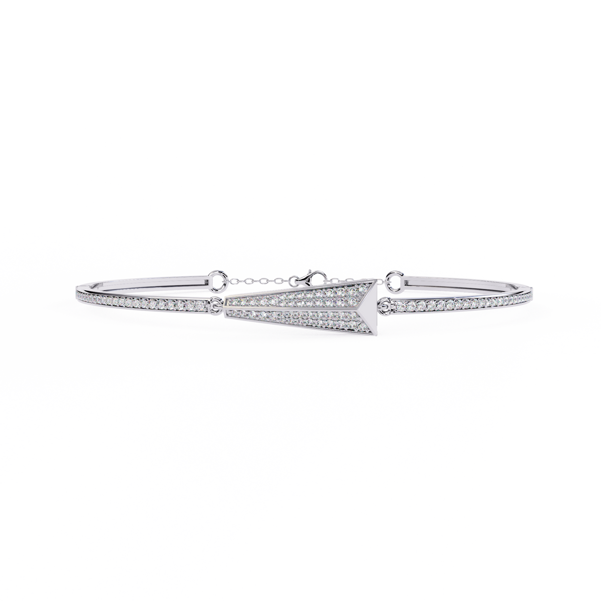 Reverra 14K Round Diamond Flexi Bangle, CTTW-0.55