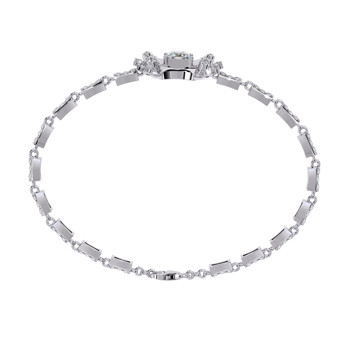 Reverra 14K Gold Princess Lab Grown Diamond Flexi Bracelet for Women, CTTW-1.65