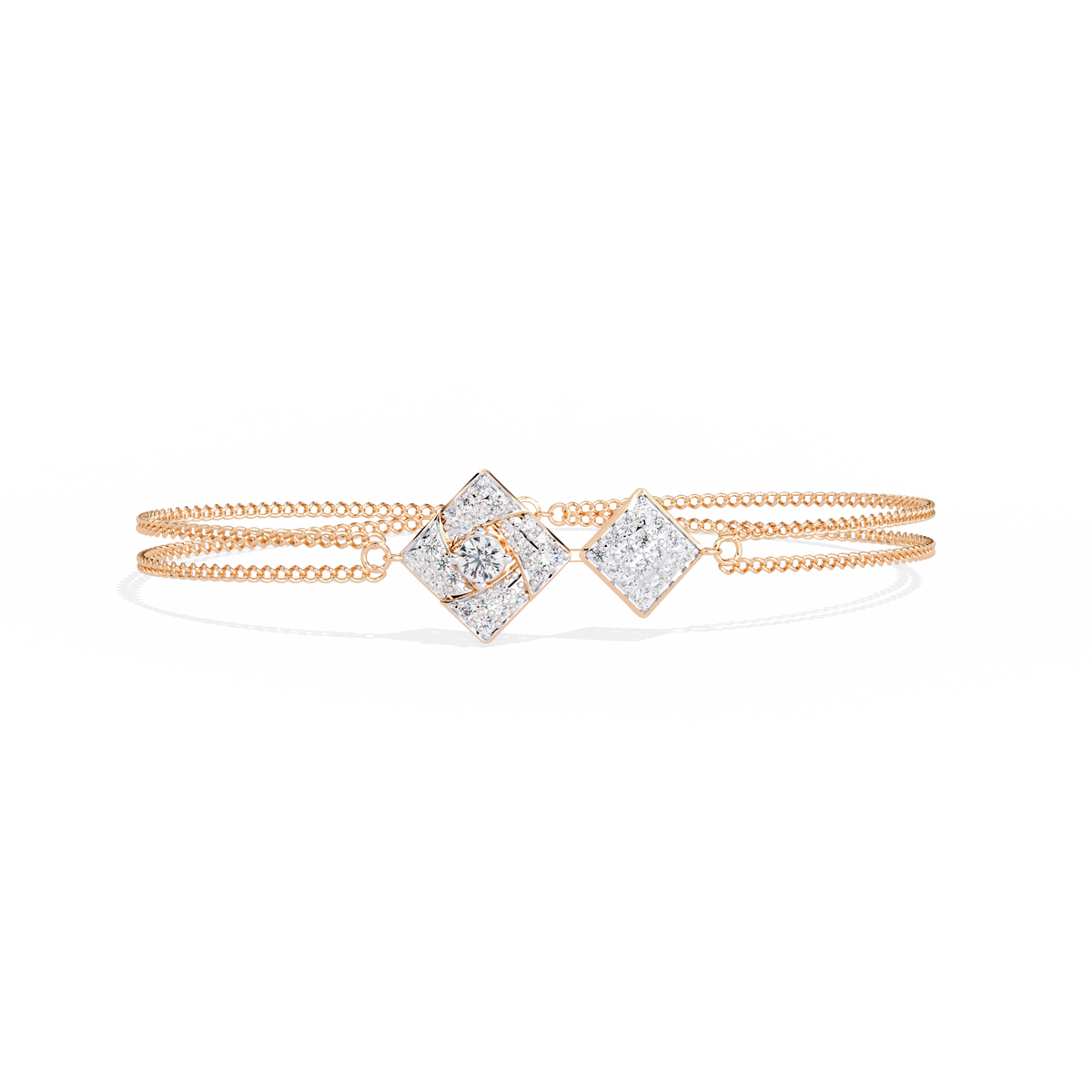 Reverra 14K Square Diamond Flexi Bracelet, CTTW-0.54
