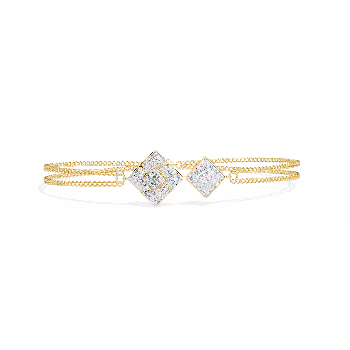 Reverra 14K Square Diamond Flexi Bracelet, CTTW-0.54