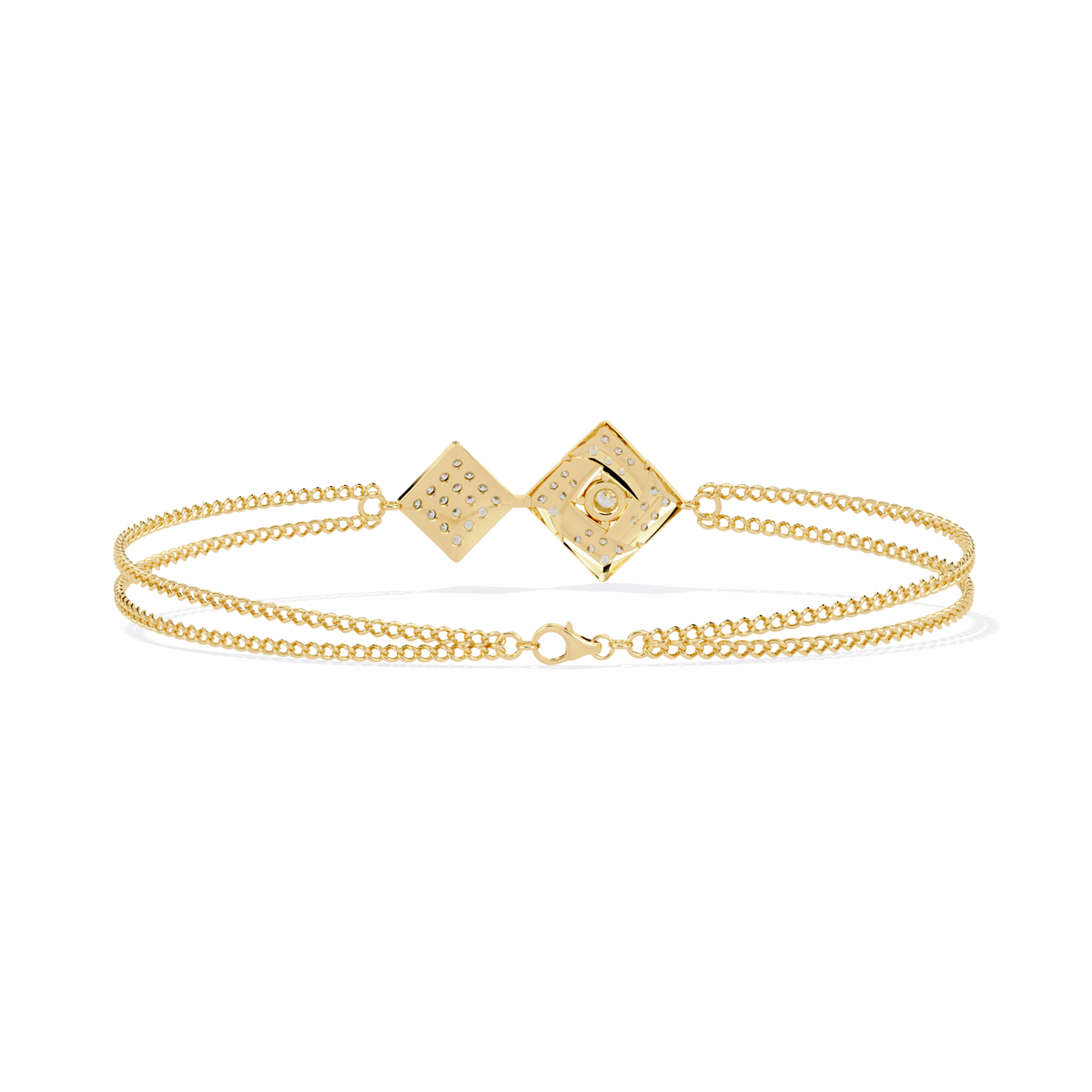 Reverra 14K Square Diamond Flexi Bracelet, CTTW-0.54