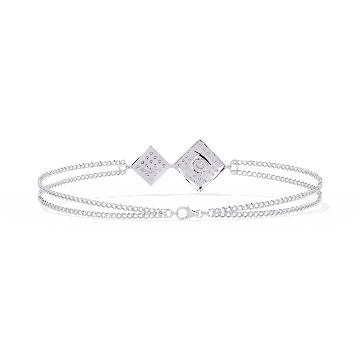 Reverra 14K Square Diamond Flexi Bracelet, CTTW-0.54