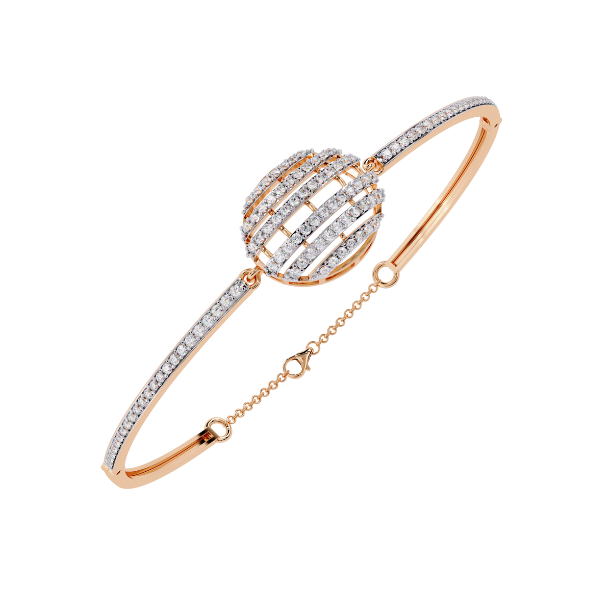 Reverra 14K Round Diamond Flexi Bangle, CTTW-0.66