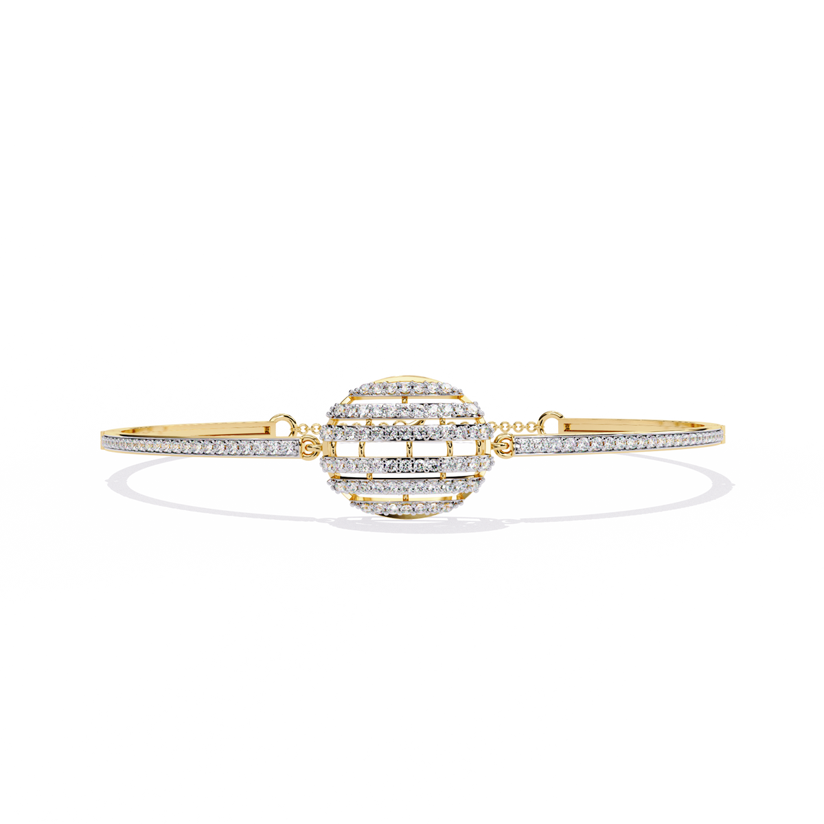 Reverra 14K Round Diamond Flexi Bangle, CTTW-0.66