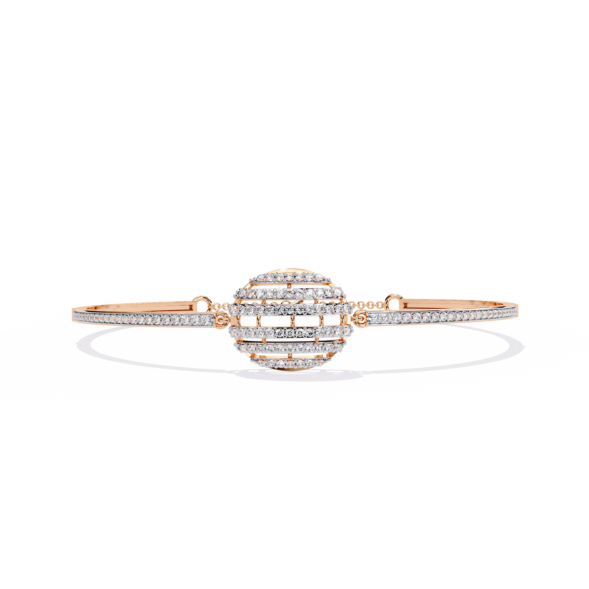 Reverra 14K Round Diamond Flexi Bangle, CTTW-0.66