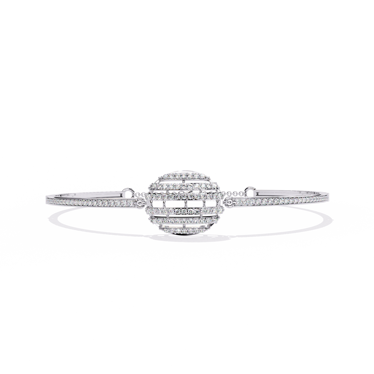 Reverra 14K Round Diamond Flexi Bangle, CTTW-0.66