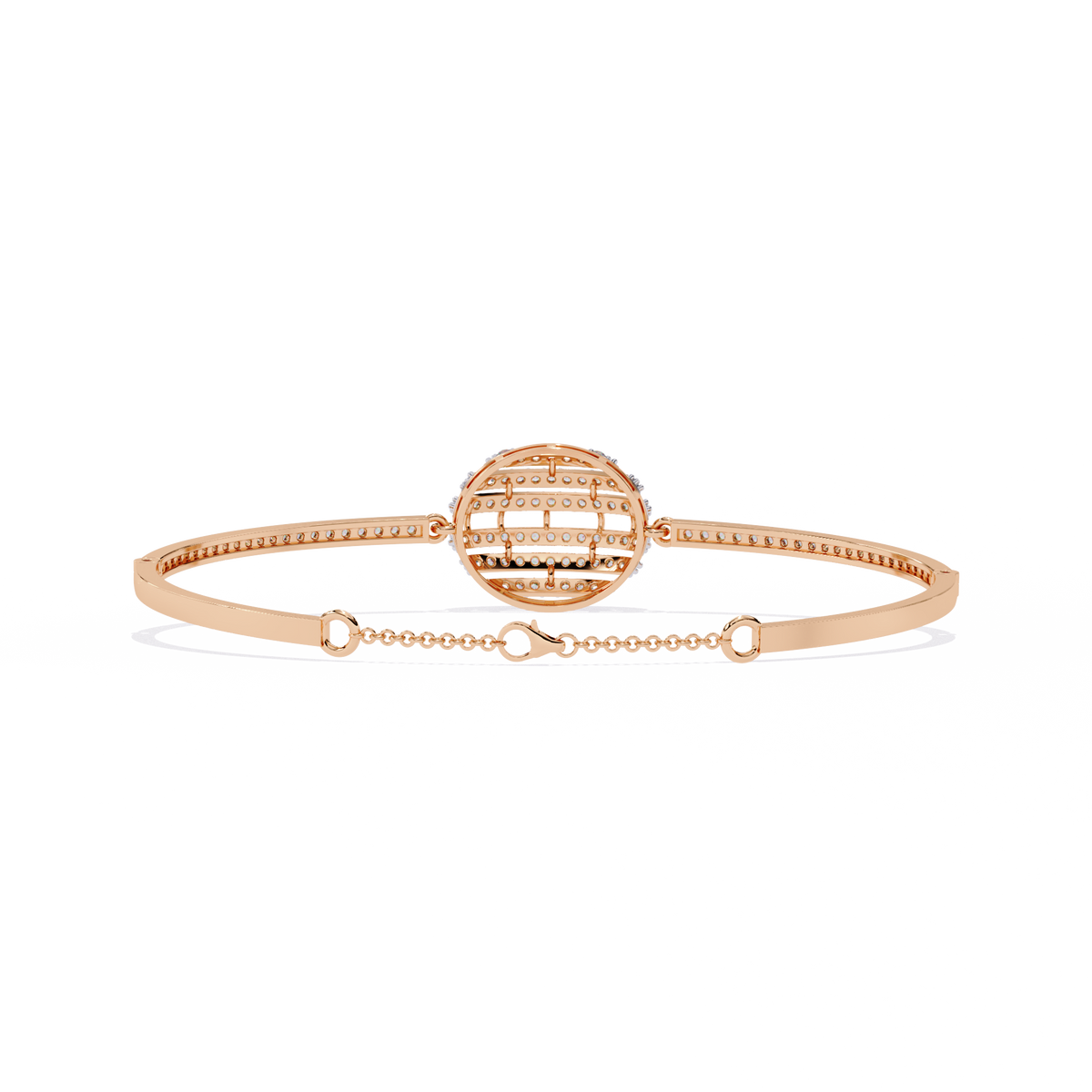 Reverra 14K Gold Round Lab Grown Diamond Flexi Bracelet for Women, CTTW-0.66