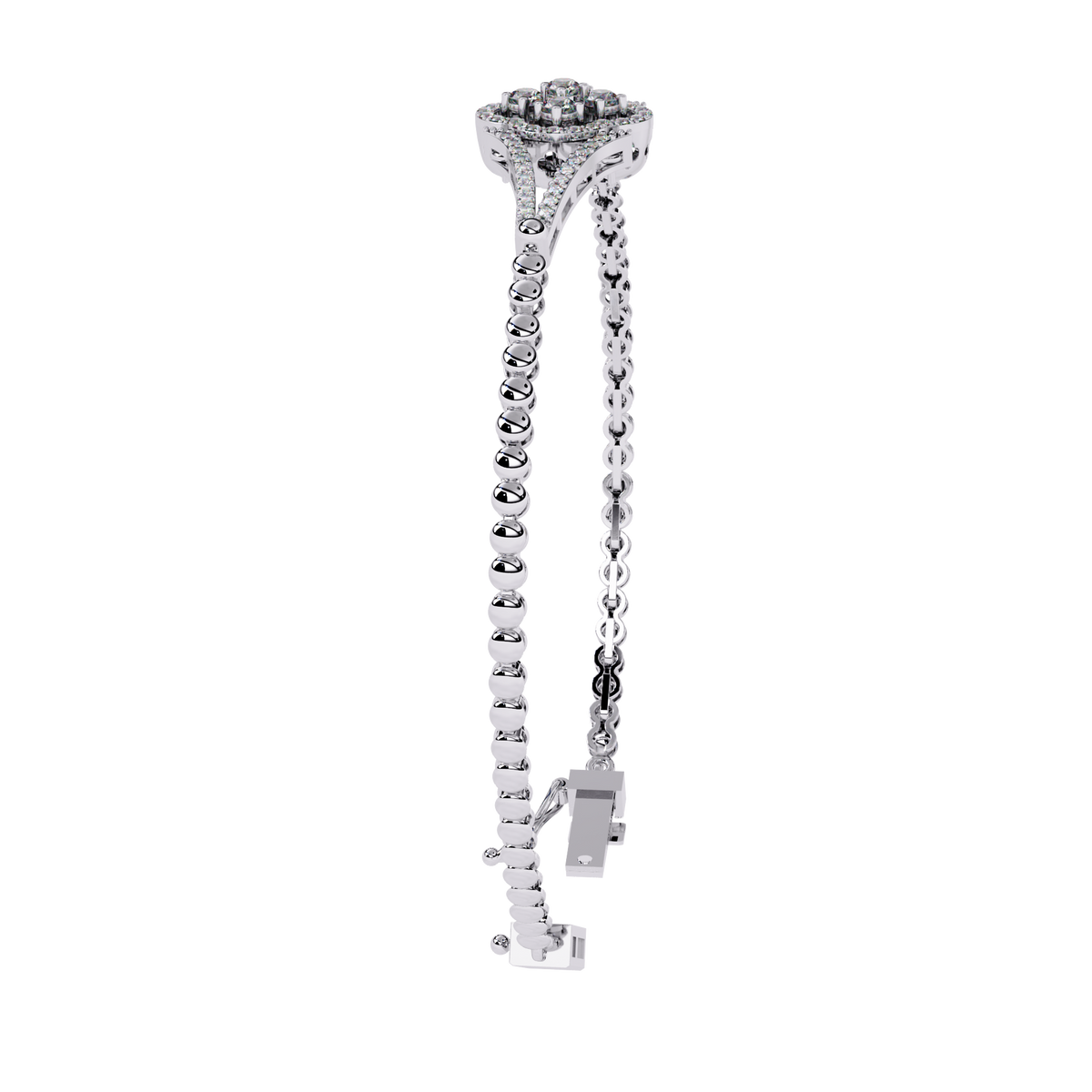 Reverra 14K Round Cluster Diamond Flexi Bracelet, CTTW-0.5