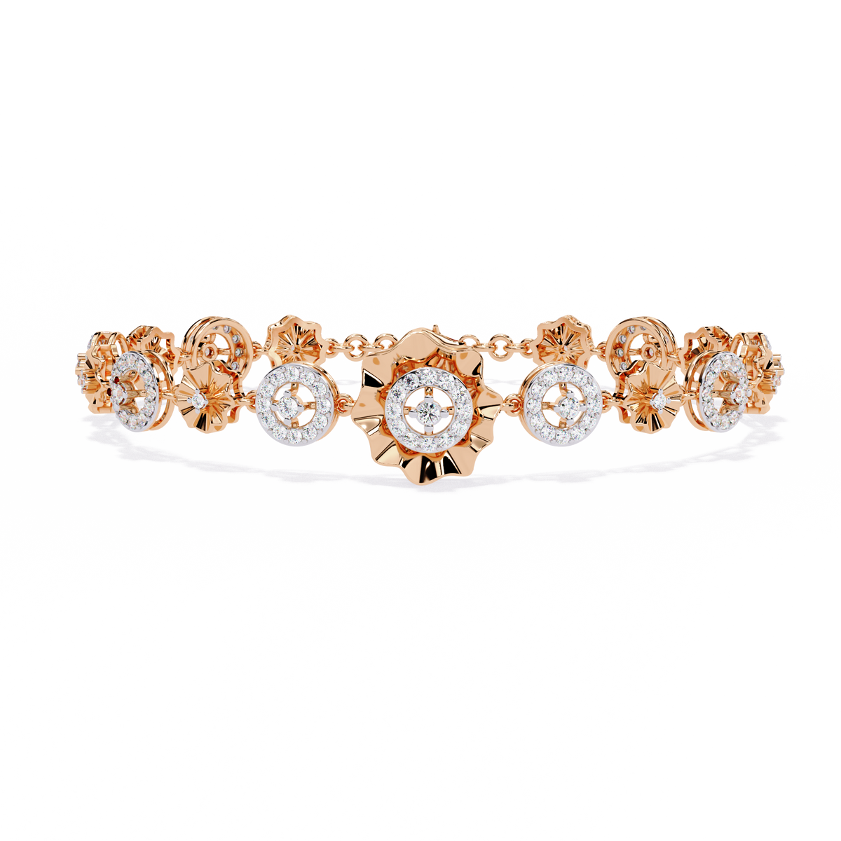 Reverra 14K Round Diamond Fashion Bracelet, CTTW-1.29