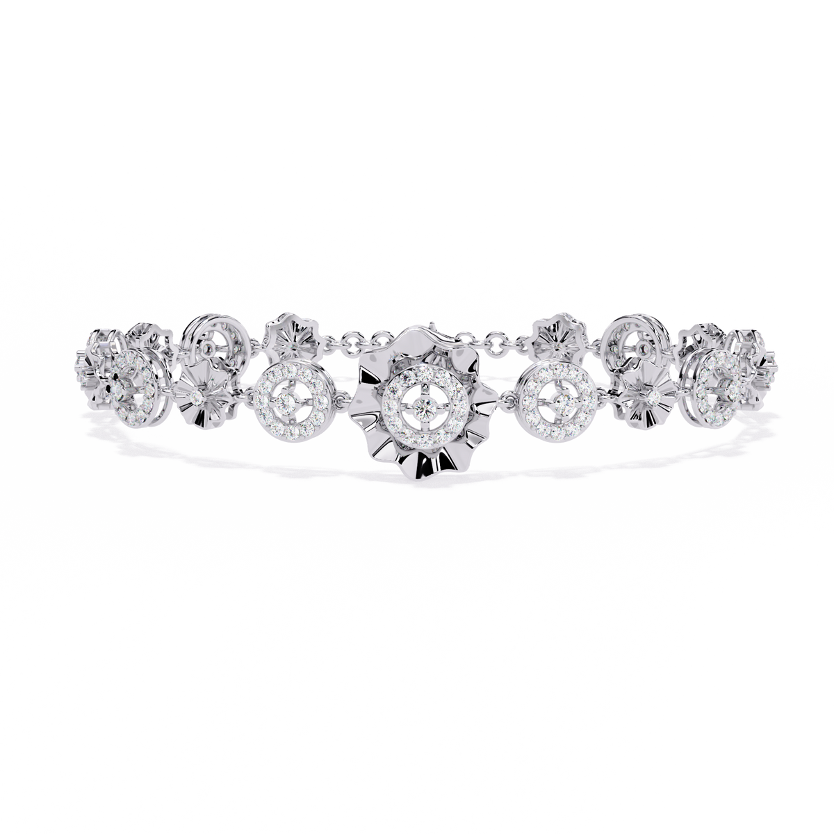Reverra 14K Round Diamond Fashion Bracelet, CTTW-1.29