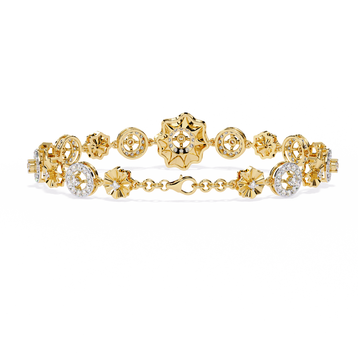 Reverra 14K Round Diamond Fashion Bracelet, CTTW-1.29