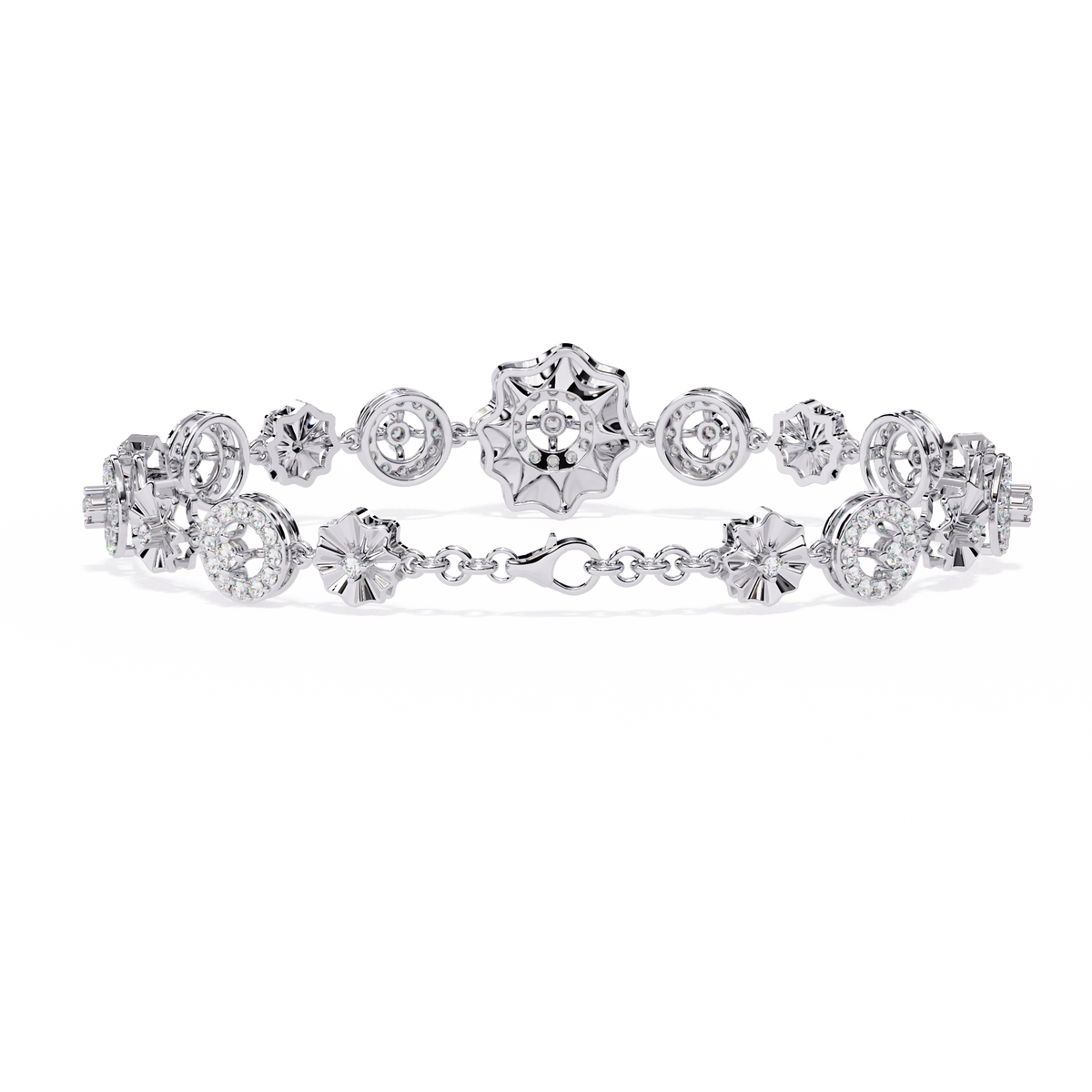 Reverra 14K Round Diamond Fashion Bracelet, CTTW-1.29