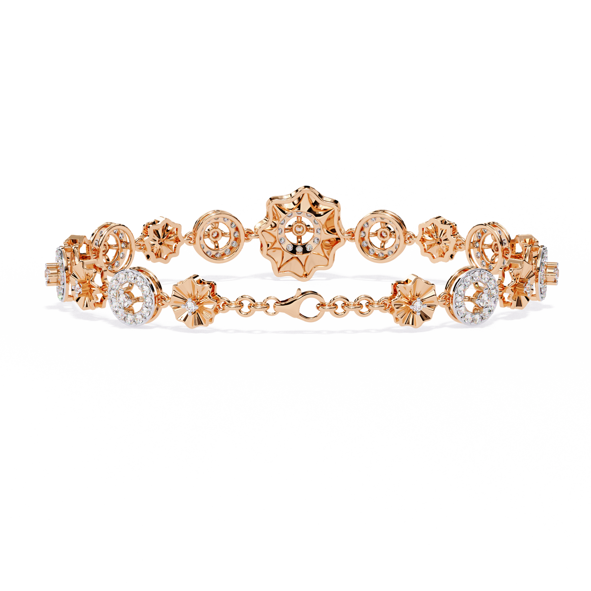 Reverra 14K Round Diamond Fashion Bracelet, CTTW-1.29