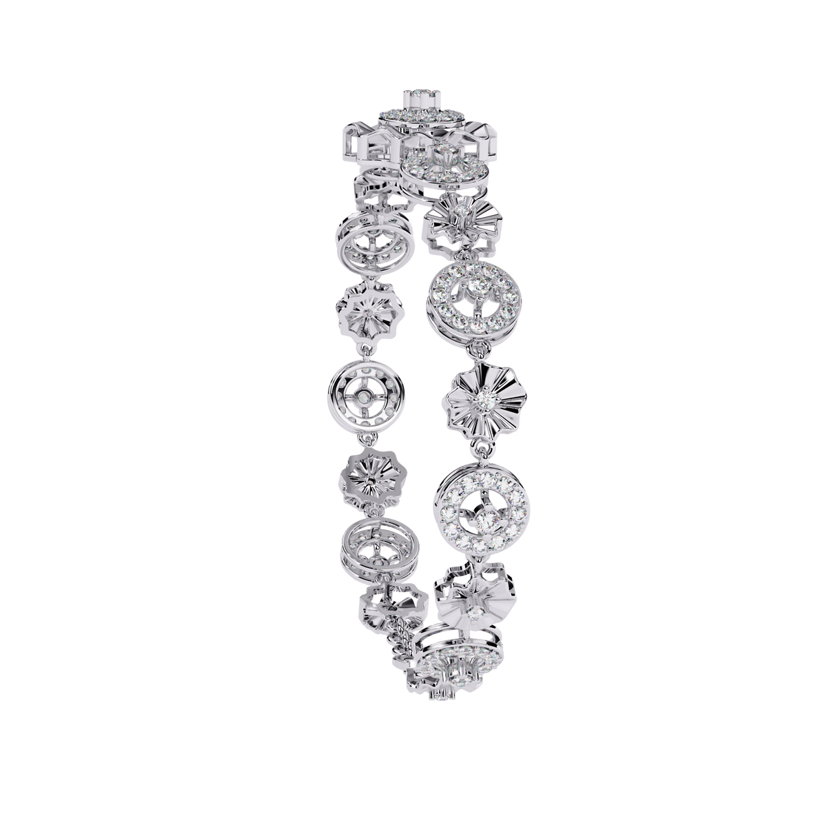 Reverra 14K Round Diamond Fashion Bracelet, CTTW-1.29