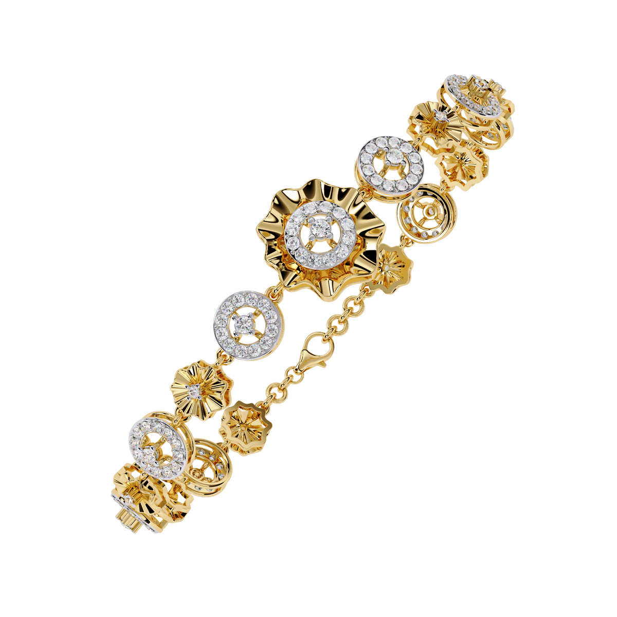 Reverra 14K Round Diamond Fashion Bracelet, CTTW-1.29