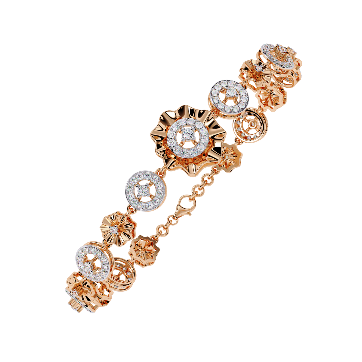 Reverra 14K Round Diamond Fashion Bracelet, CTTW-1.29