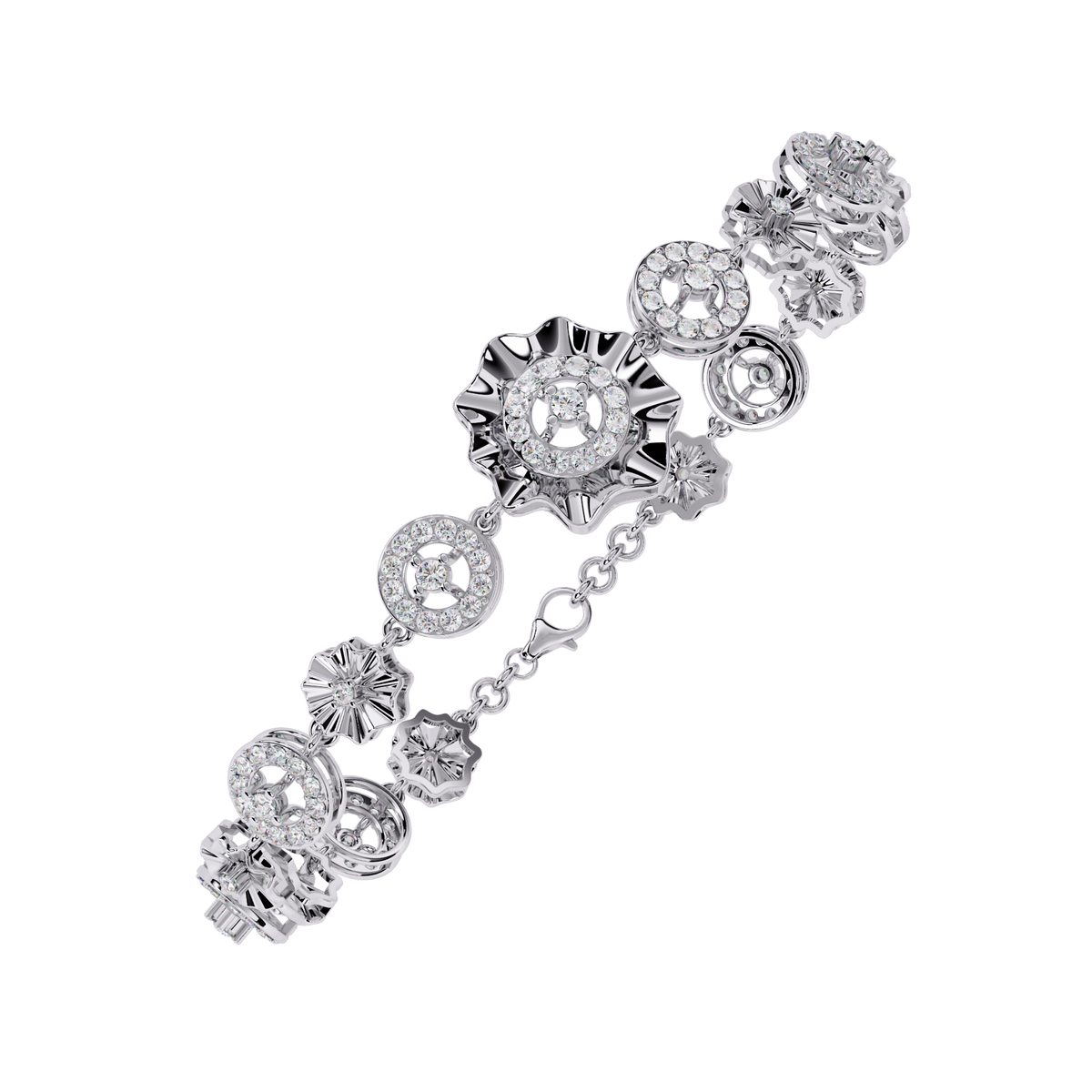 Reverra 14K Round Diamond Fashion Bracelet, CTTW-1.29