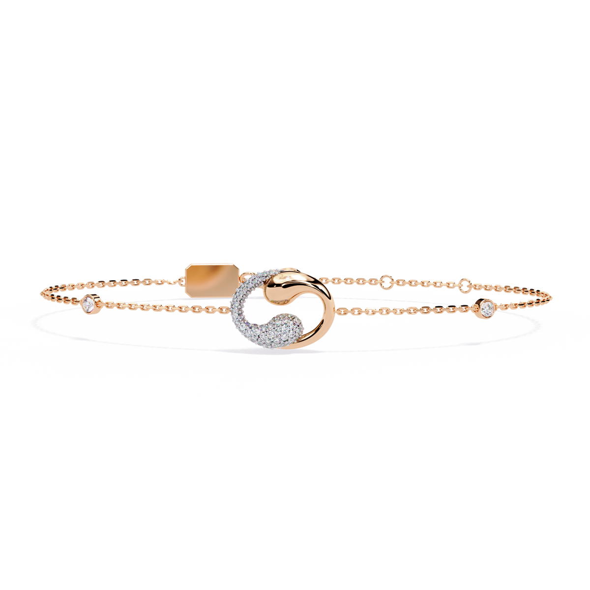 Reverra 14K Swirl Diamond Fashion Bracelet, CTTW-0.29