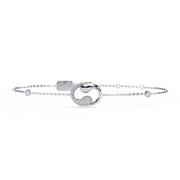 Reverra 14K Gold Round Lab Grown Diamond Swirl Fashion Bracelet for Women, CTTW-0.29