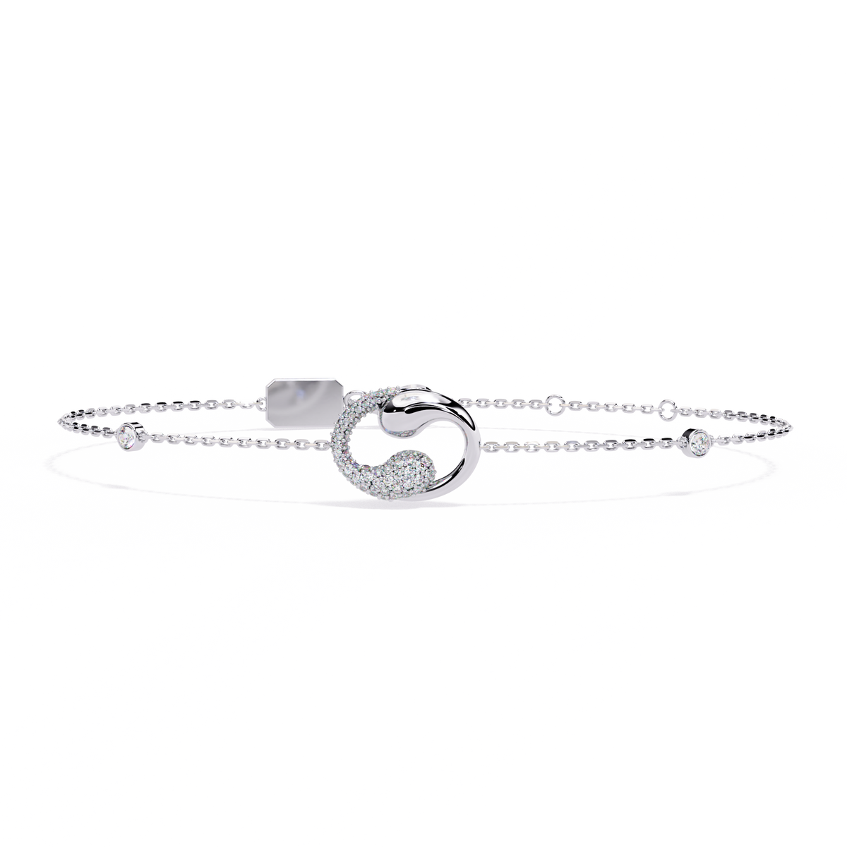 Reverra 14K Swirl Diamond Fashion Bracelet, CTTW-0.29