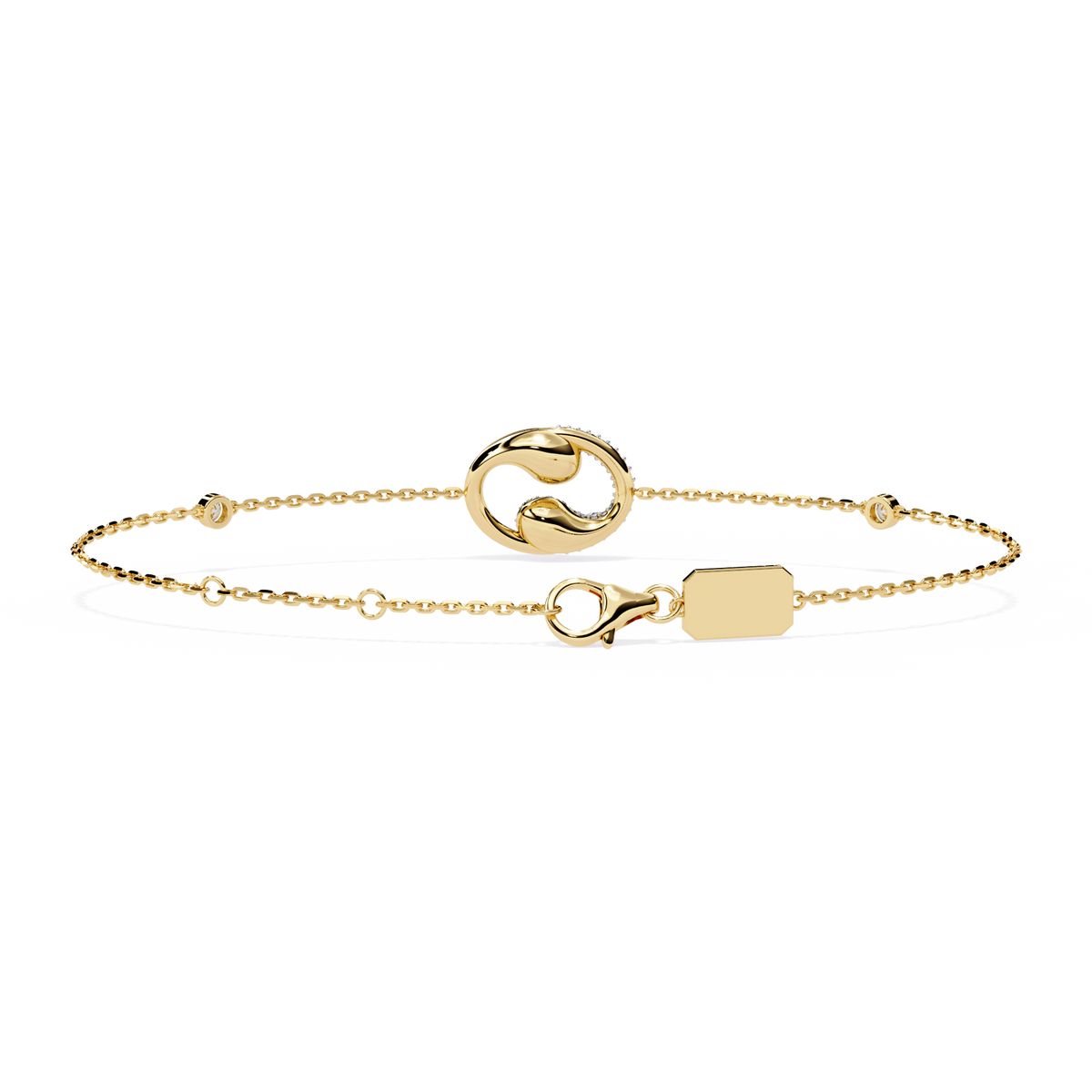 Reverra 14K Swirl Diamond Fashion Bracelet, CTTW-0.29