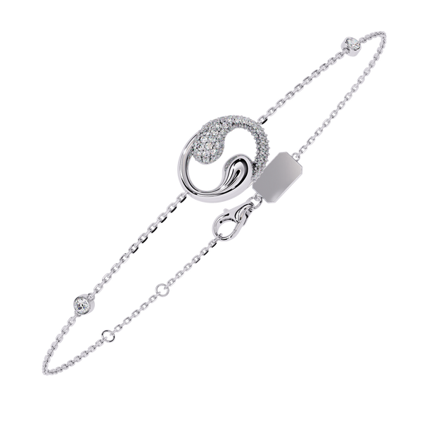 Reverra 14K Gold Round Lab Grown Diamond Swirl Fashion Bracelet for Women, CTTW-0.29