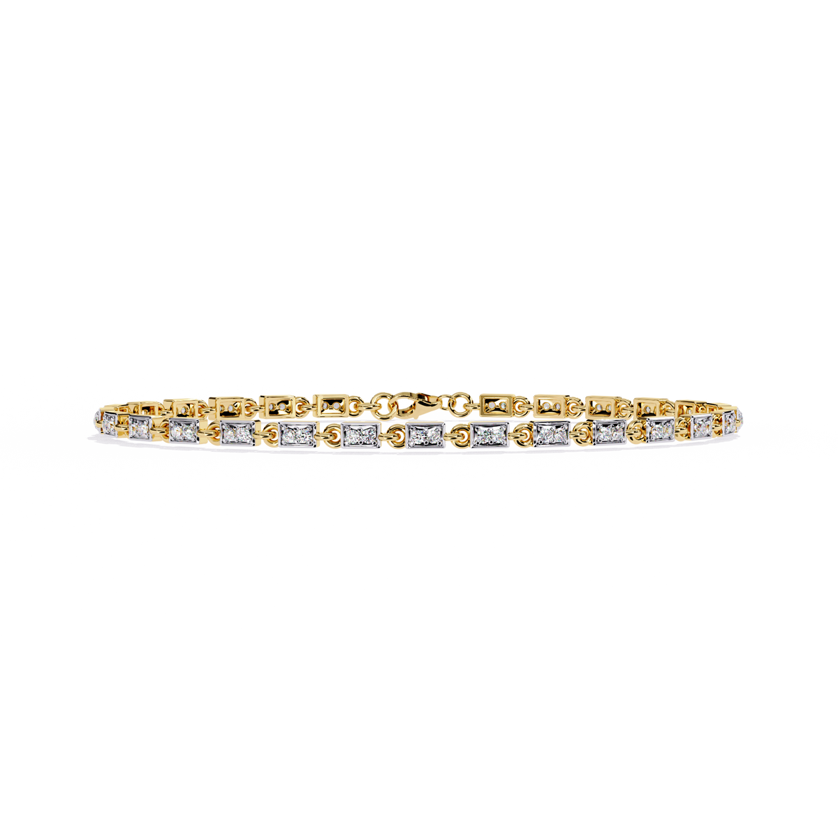 Reverra 14K Geometric Diamond Tennis Bracelet, CTTW-0.45