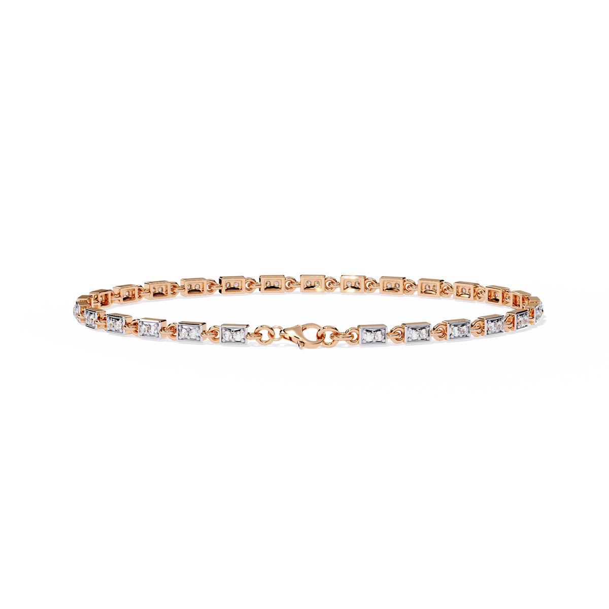 Reverra 14K Geometric Diamond Tennis Bracelet, CTTW-0.45
