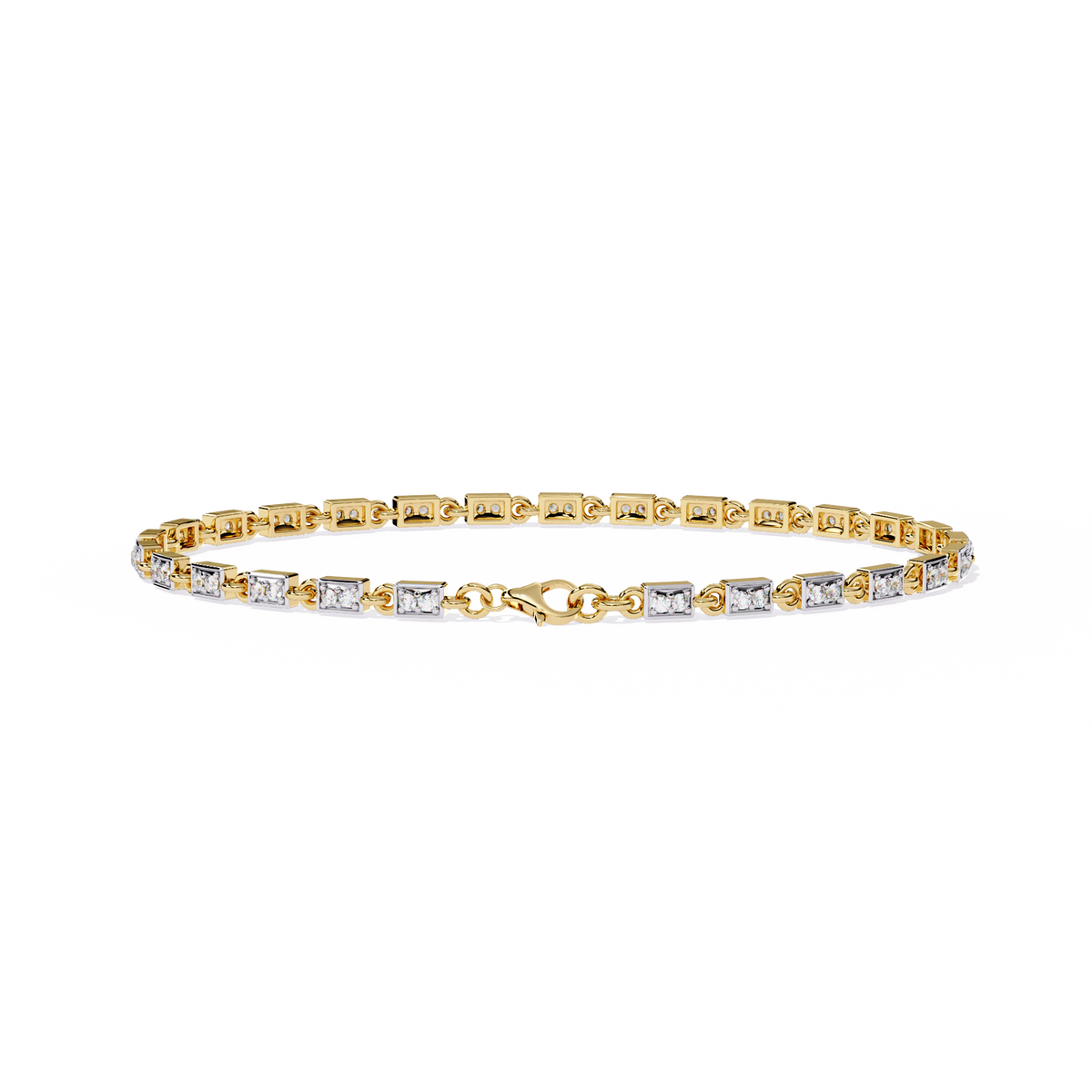 Reverra 14K Geometric Diamond Tennis Bracelet, CTTW-0.45