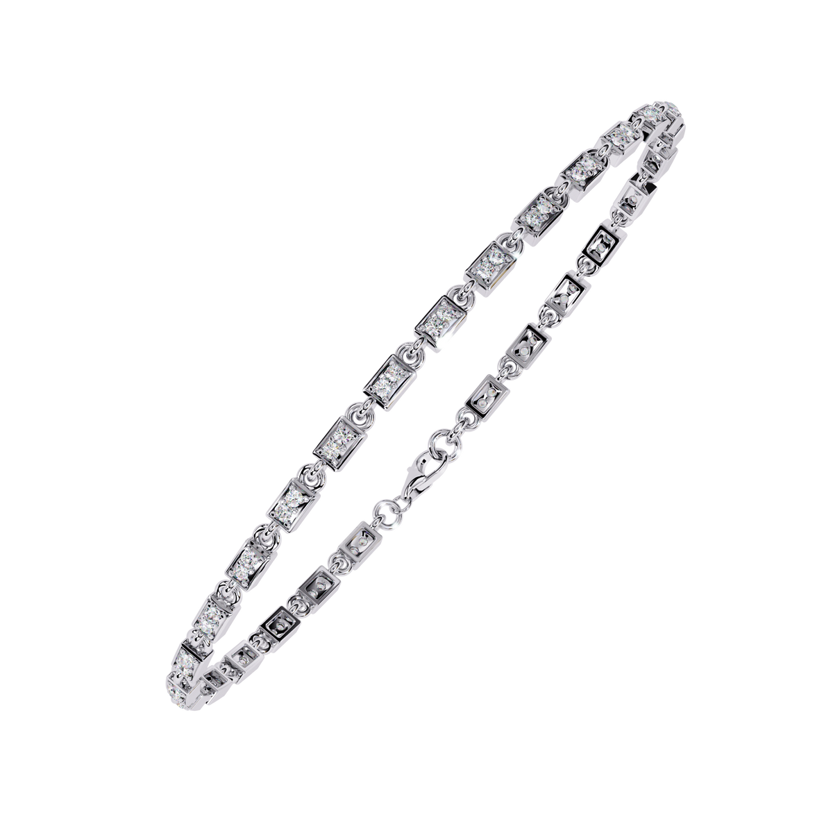 Reverra 14K Geometric Diamond Tennis Bracelet, CTTW-0.45