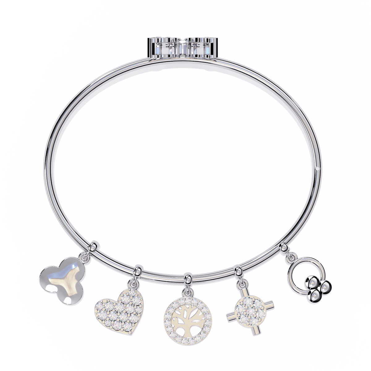 Reverra 14K Charm Diamond Fashion Bracelet, CTTW-0.93