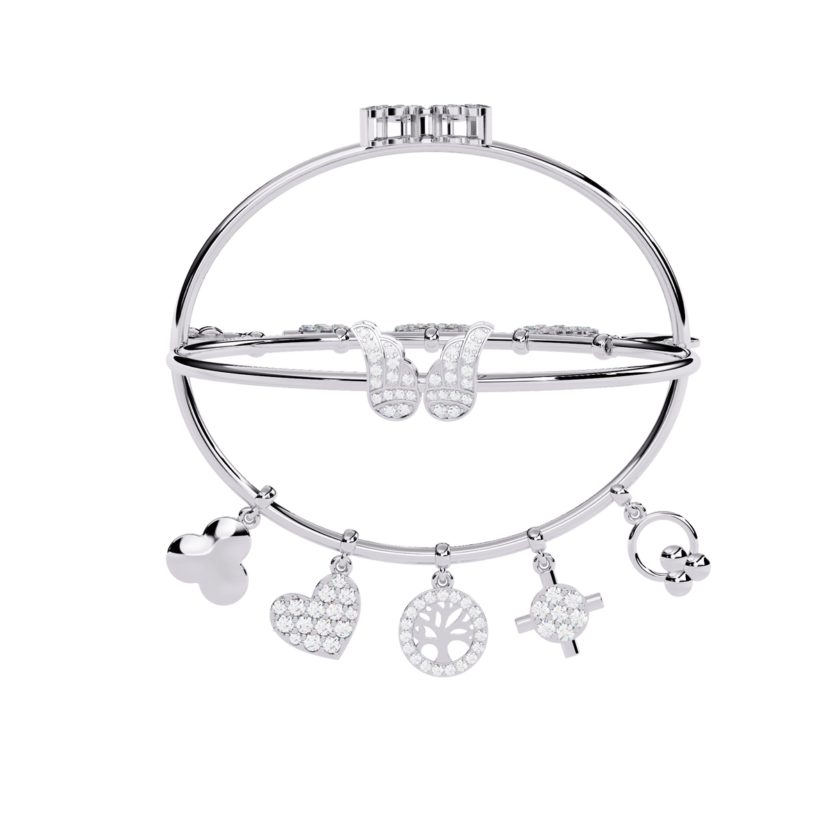 Reverra 14K Charm Diamond Fashion Bracelet, CTTW-0.93