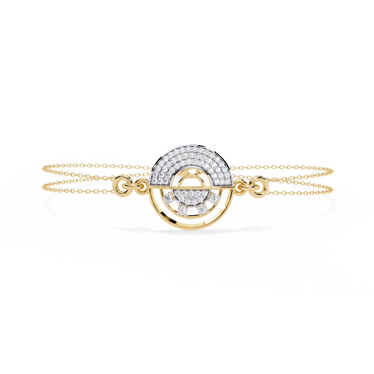 Reverra 14K Geometric Diamond Fashion Bracelet, CTTW-0.42
