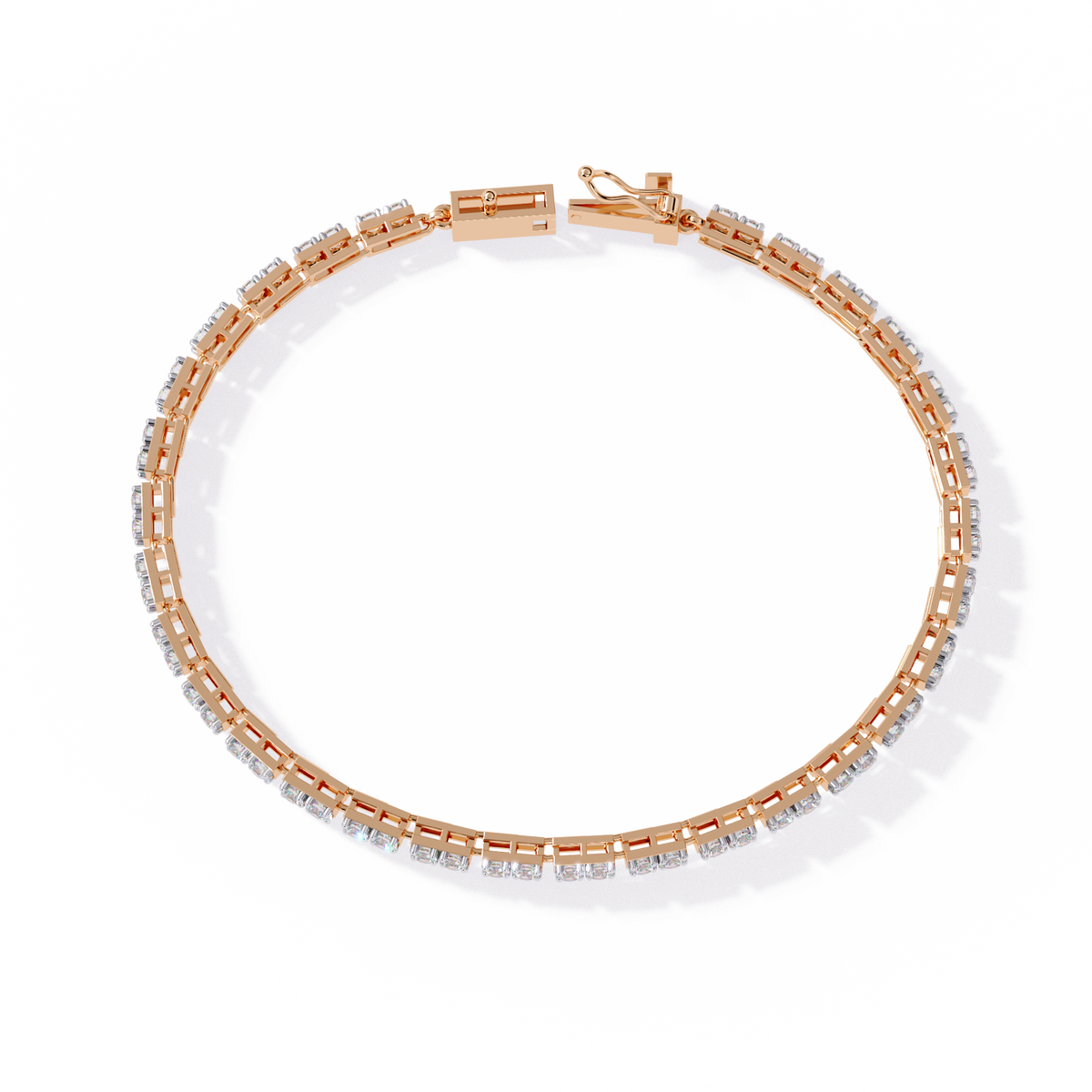 Reverra 14K Circular Halo Diamond Fashion Bracelet, CTTW-2.3