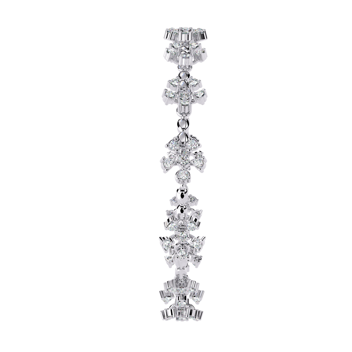 Reverra 14K Floral Cluster Diamond Fashion Bracelet, CTTW-0.91