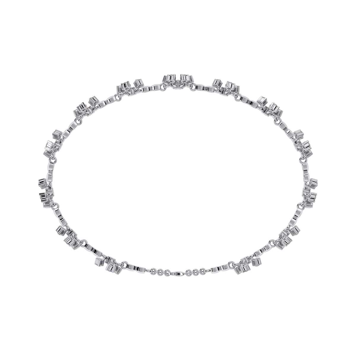 Reverra 14K Floral Cluster Diamond Fashion Bracelet, CTTW-0.91