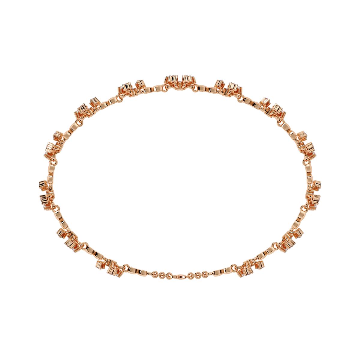 Reverra 14K Floral Cluster Diamond Fashion Bracelet, CTTW-0.91