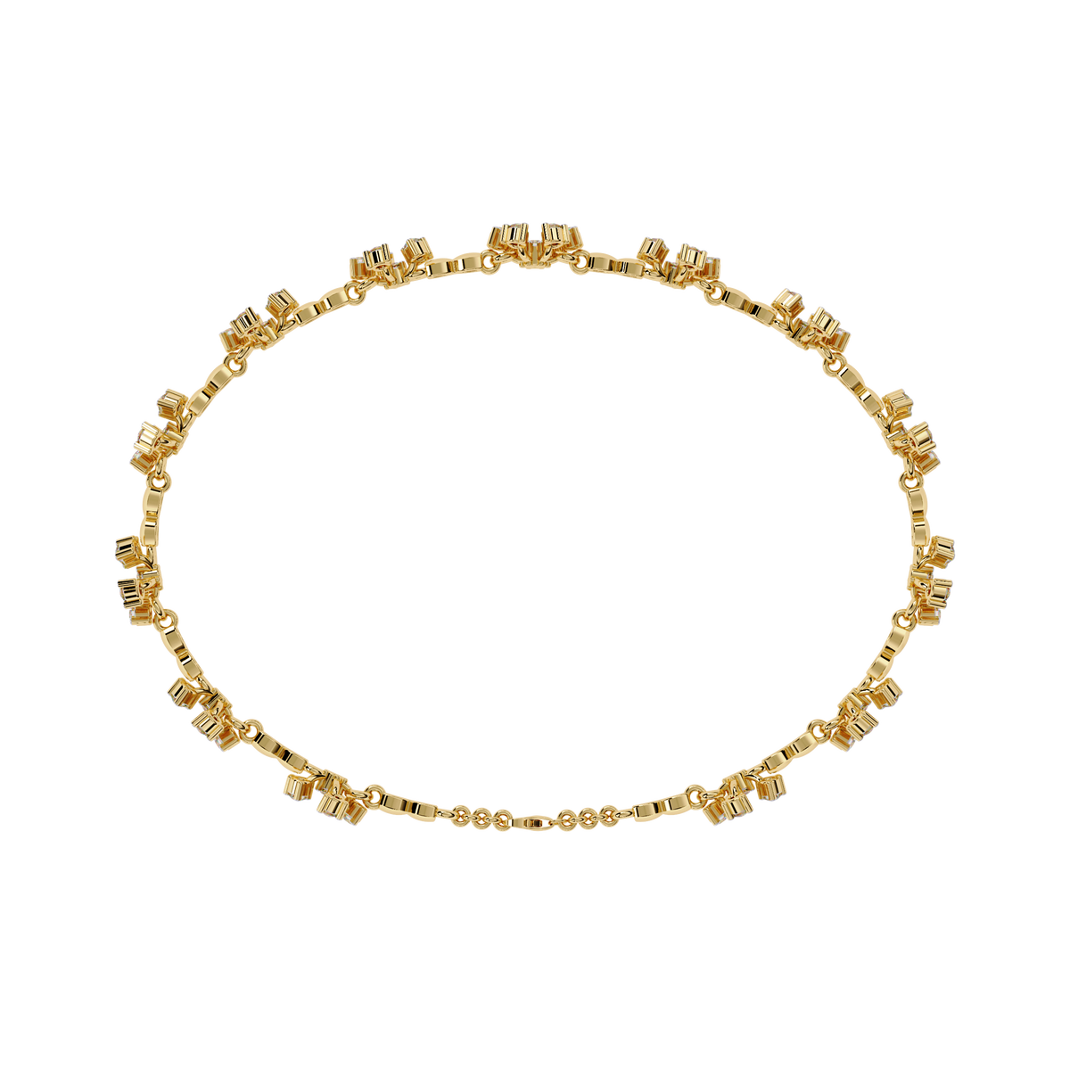 Reverra 14K Floral Cluster Diamond Fashion Bracelet, CTTW-0.91