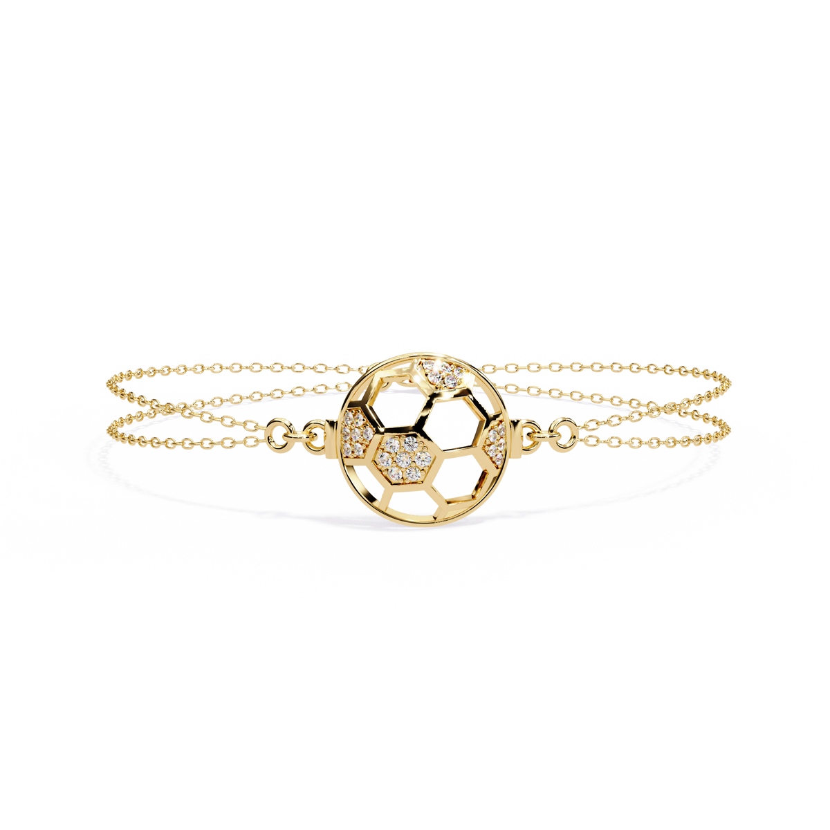 Reverra 14K Hexagon Mesh Diamond Fashion Bracelet, CTTW-0.2