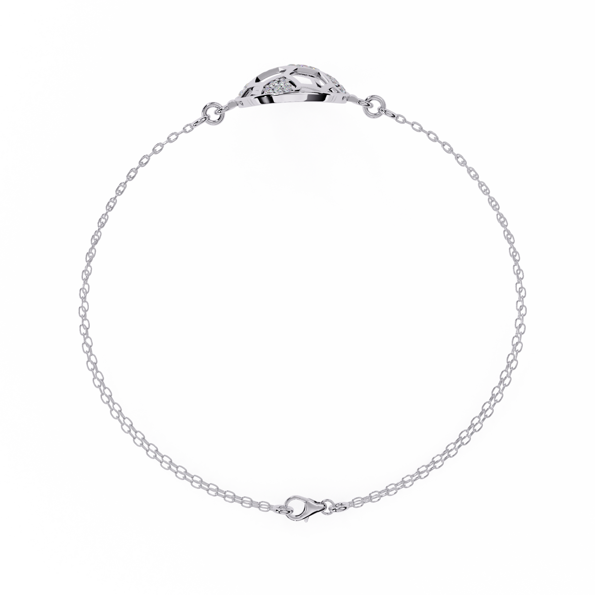 Reverra 14K Hexagon Mesh Diamond Fashion Bracelet, CTTW-0.2