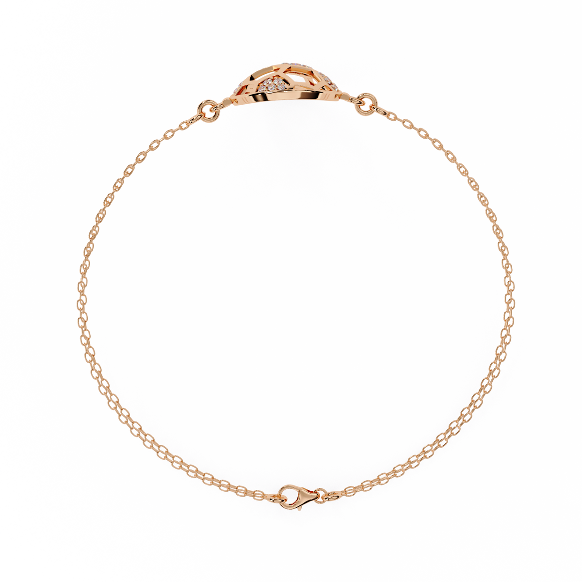 Reverra 14K Hexagon Mesh Diamond Fashion Bracelet, CTTW-0.2