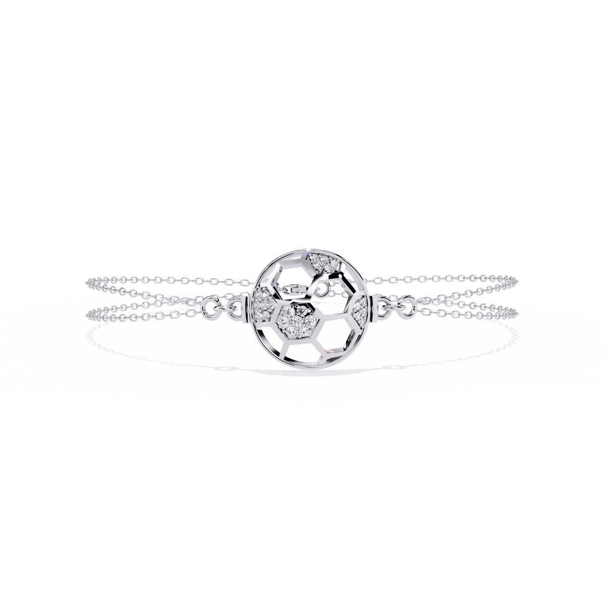 Reverra 14K Hexagon Mesh Diamond Fashion Bracelet, CTTW-0.2