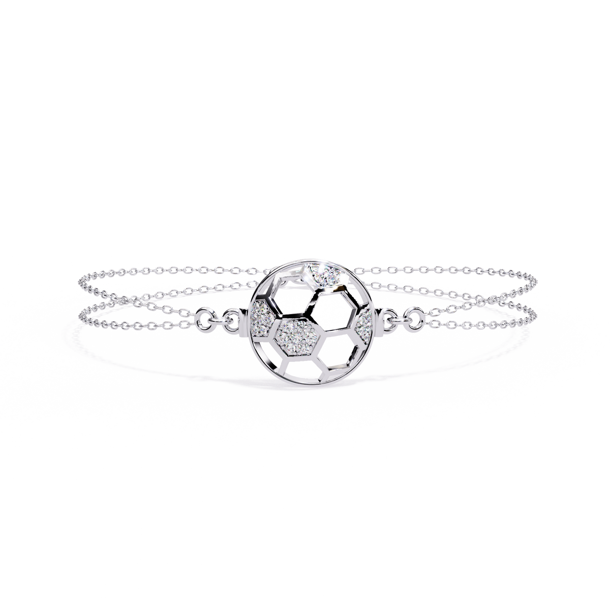 Reverra 14K Hexagon Mesh Diamond Fashion Bracelet, CTTW-0.2