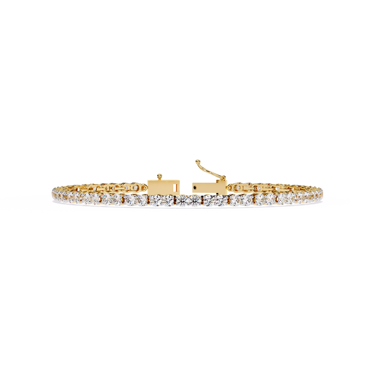 Reverra 14K Link Pattern Diamond Tennis Bracelet, CTTW-3.98